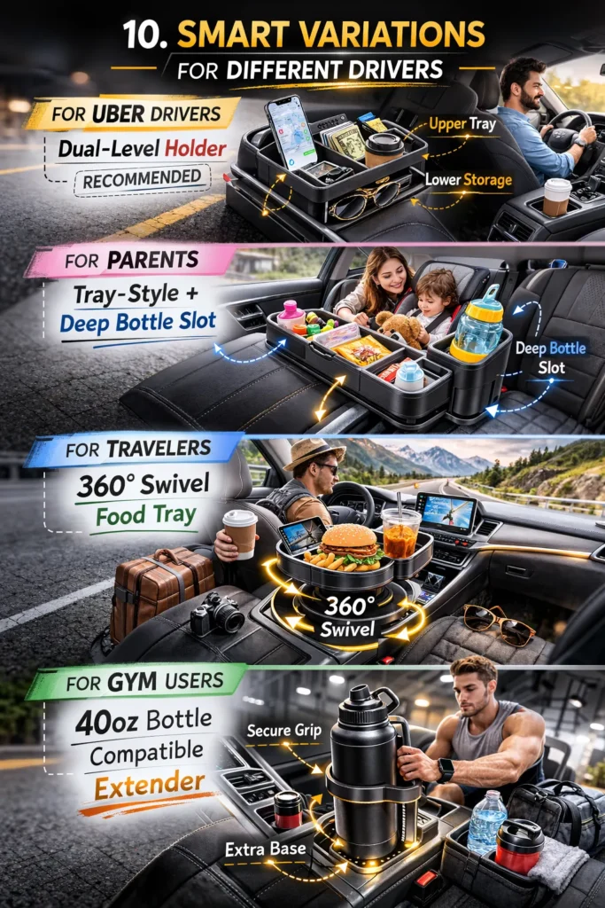 10 Smart Variations For Different Drivers Car Cup Holder Organizer