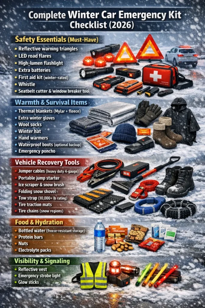 2 Complete Winter Car Emergency Kit Checklist 2026 Car Emergency Kit For Winter