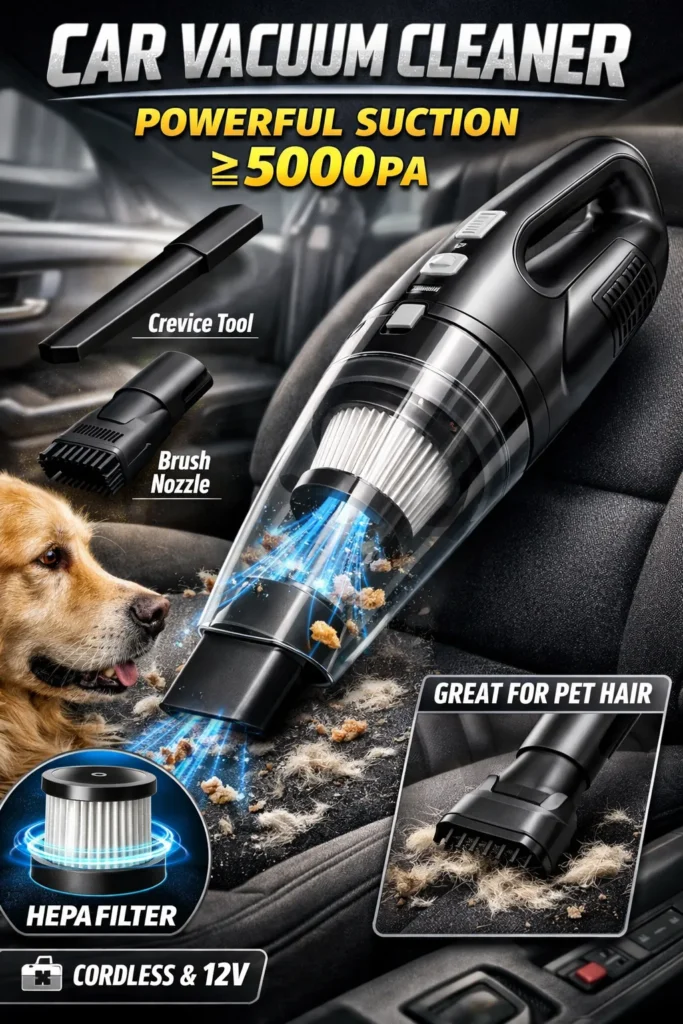 3  Car Vacuum Cleaner 12v Or Cordless Car Cleaning Accessories