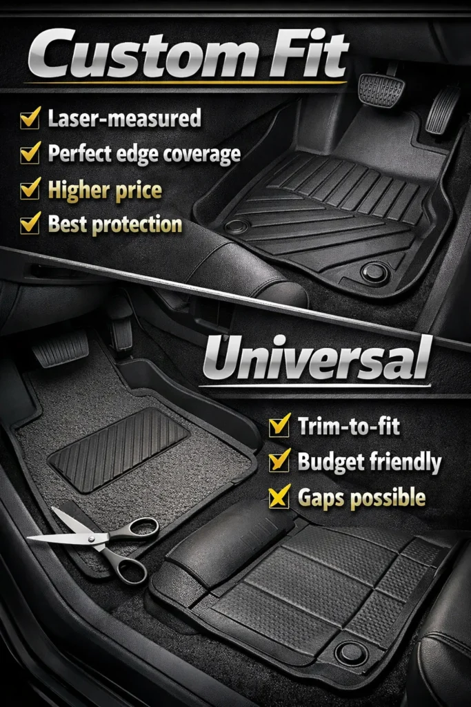 4 Custom Fit Vs Universal Mats Car Floor Mats All Weather