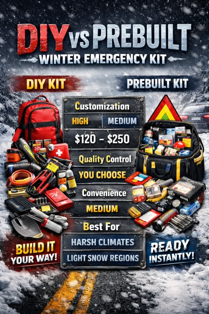 4 Diy Vs Prebuilt Winter Emergency Kit Car Emergency Kit For Winter