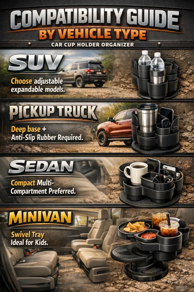5 Compatibility Guide By Vehicle Type Car Cup Holder Organizer