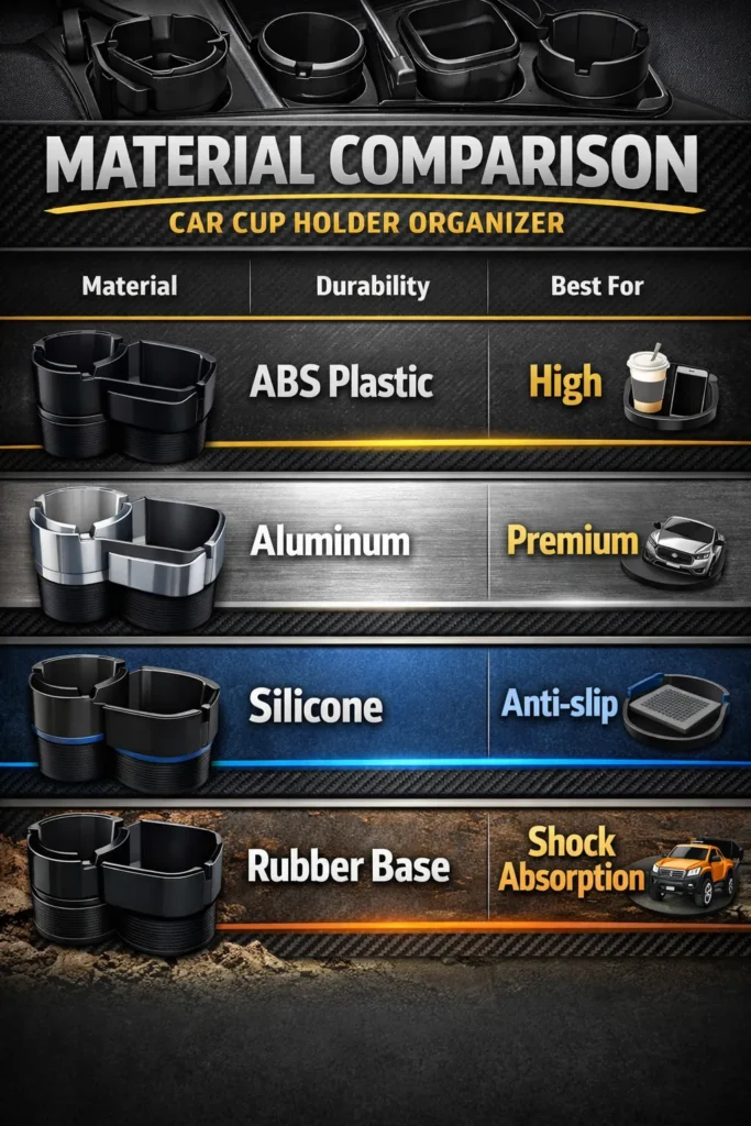 6 Material Comparison Car Cup Holder Organizer