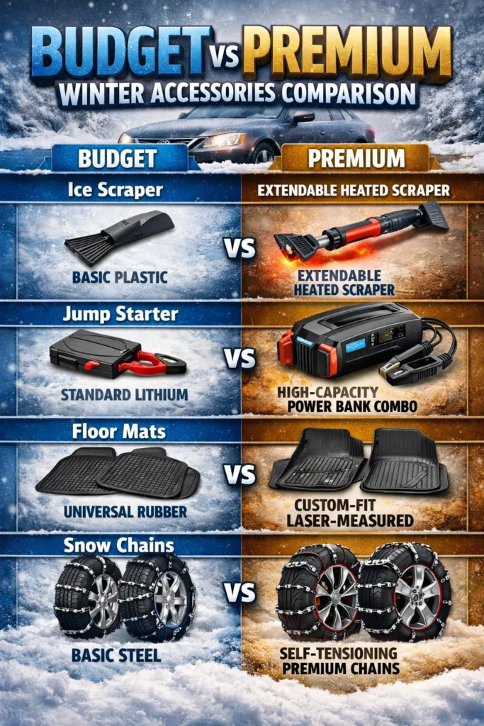 7 Budget Vs Premium Winter Accessories Comparison Winter Car Accessories