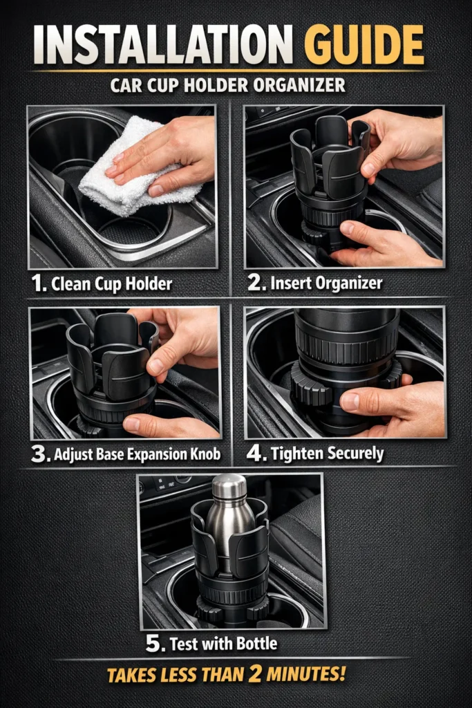 7 Installation Guide Car Cup Holder Organizer