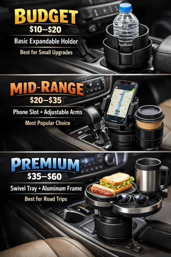 8 Budget Vs Mid Vs Premium Comparison Car Cup Holder Organizer