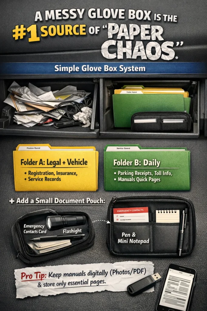 Glove Box Document Organization Car Organization Ideas