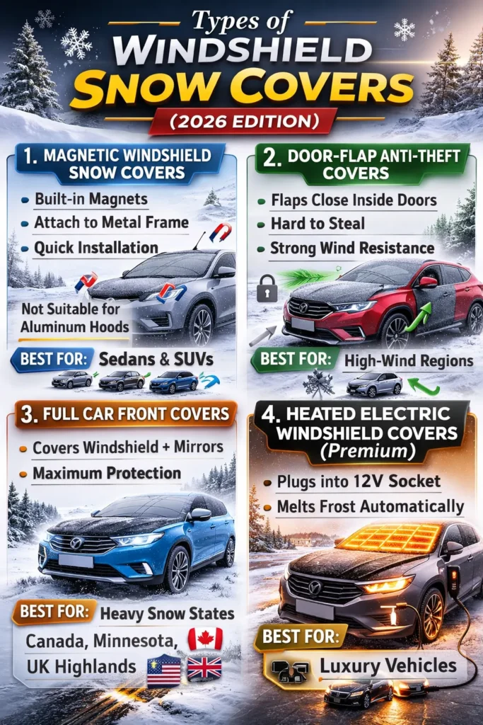 Types Of Windshield Snow Covers 2026 Edition Car Windshield Cover Snow