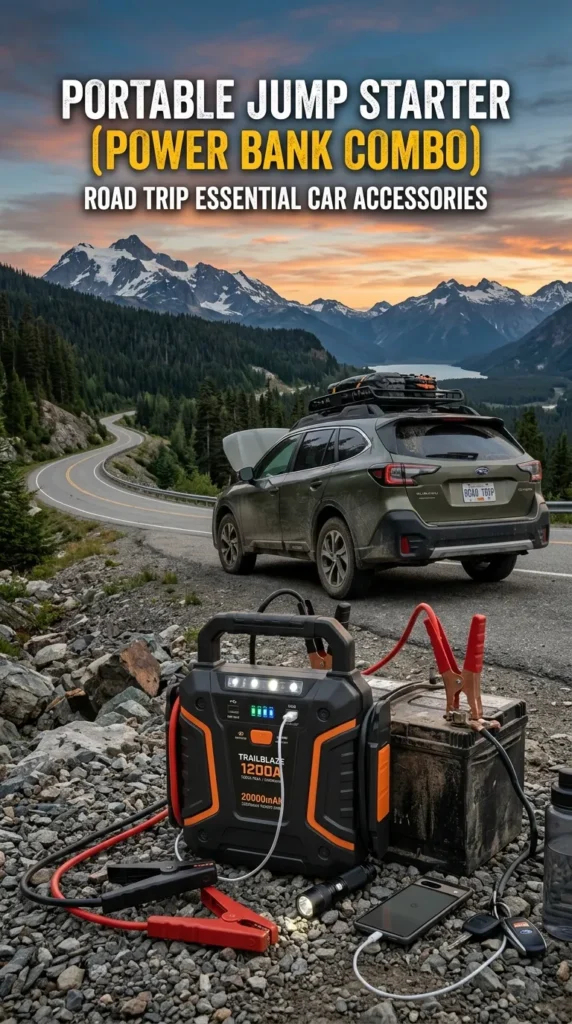 Portable Jump Starter Power Bank Combo