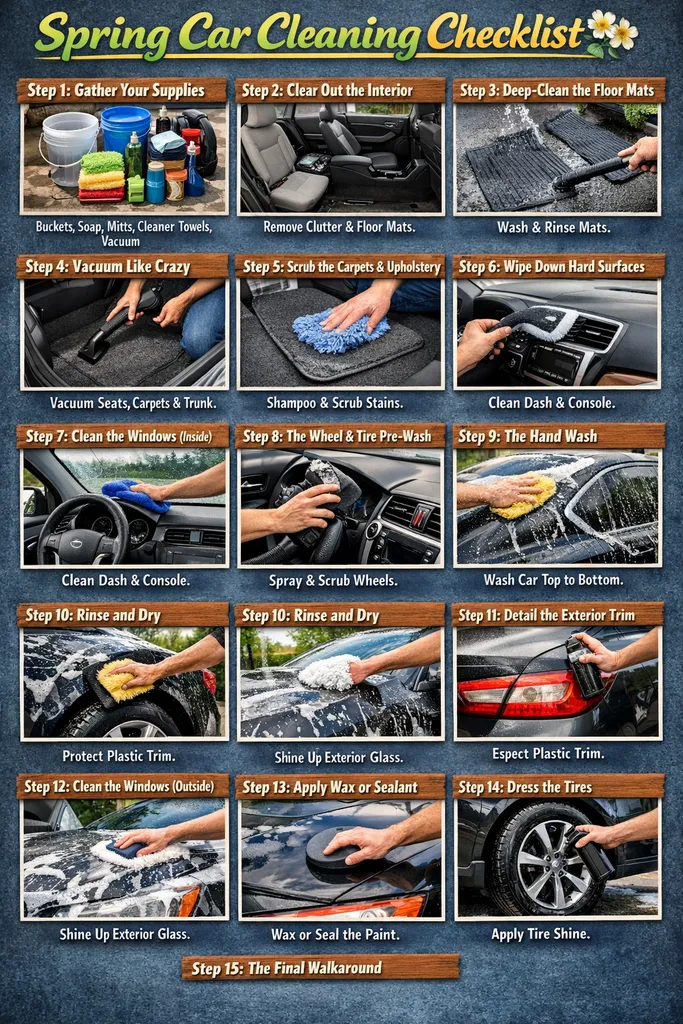 Spring Car Cleaning Checklist Step By Step