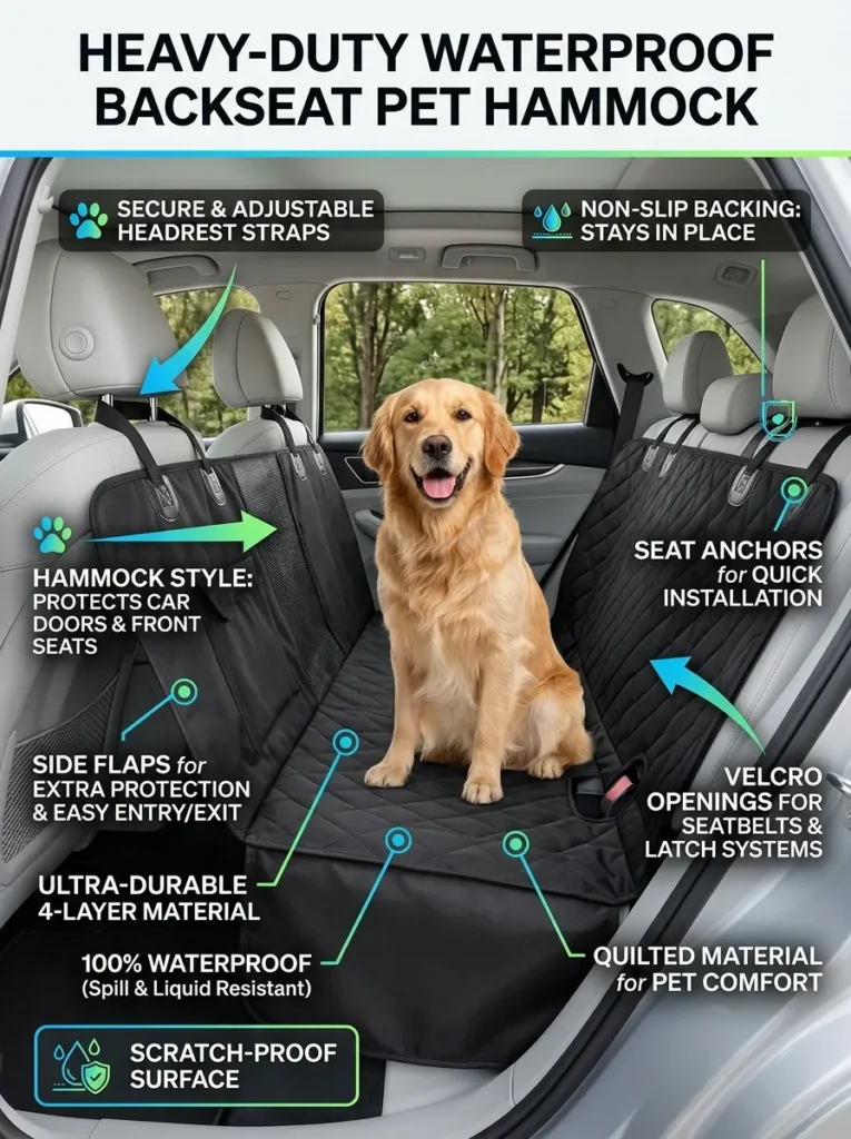 18  Backseat Pet Cover Waterproof Hammock