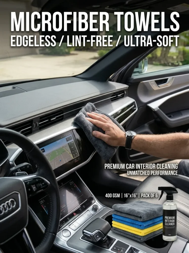 2  Microfiber Towels Edgeless