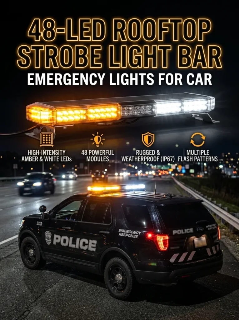 48 Led Rooftop Strobe Light Bar