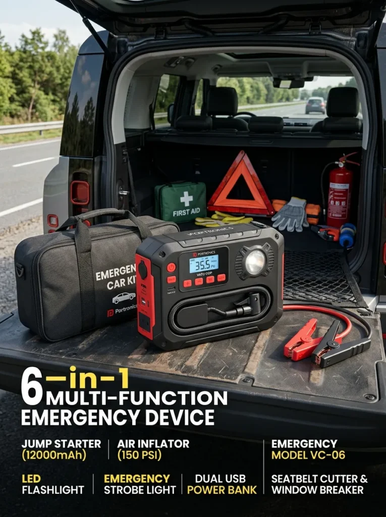 6 In 1 Multi Function Emergency Device Portronics Vayu Cop