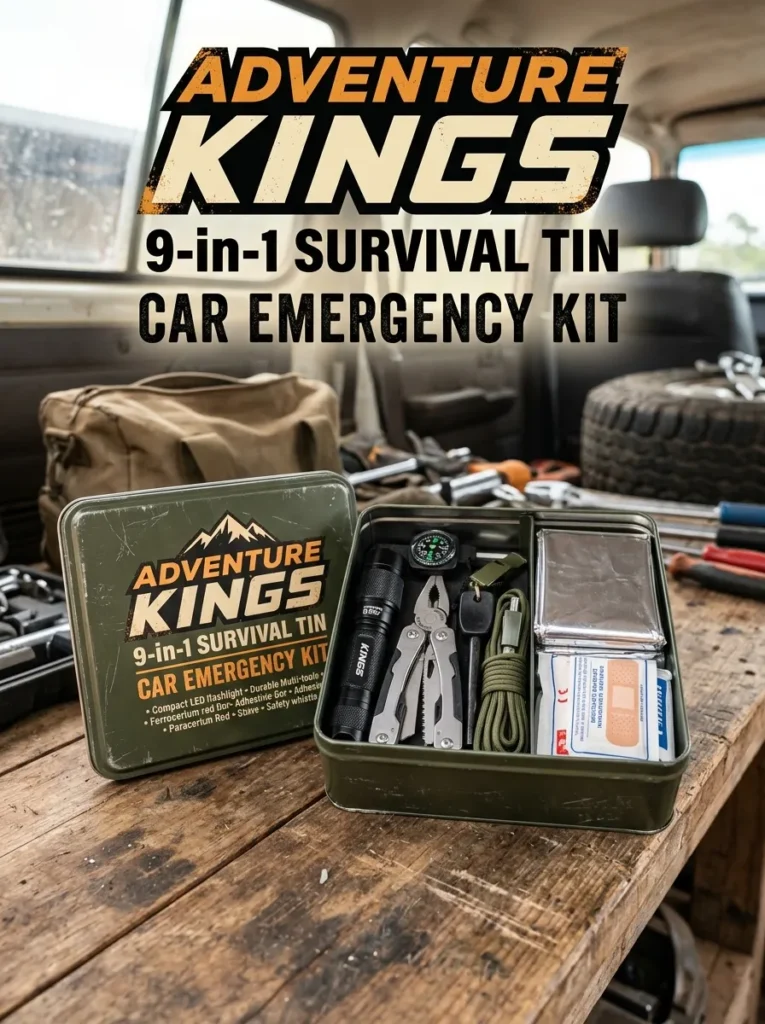 Adventure Kings 9 In 1 Survival Tin
