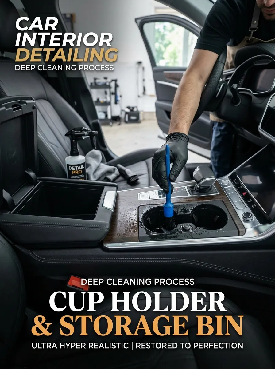 Cup Holder Storage Bin Deep Cleaning