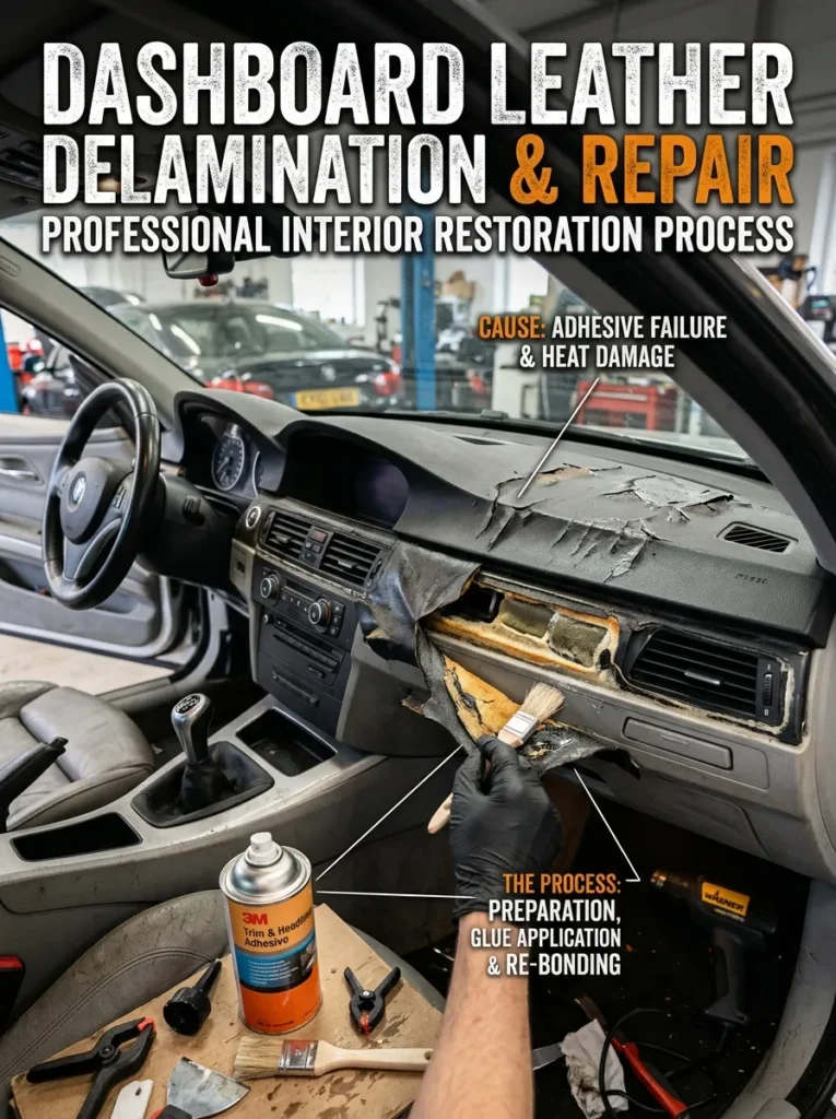 Dashboard Leather Wrap Delamination