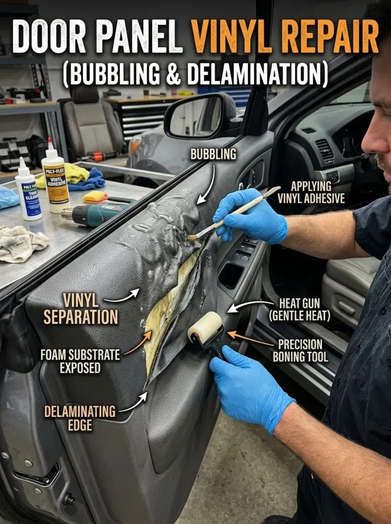 Door Panel Vinyl Repair Bubbling Delamination