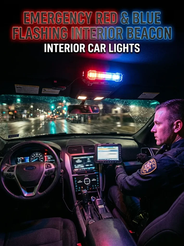 Emergency Red And Blue Flashing Interior Beaconemergency Red And Blue Flashing Interior Beacon
