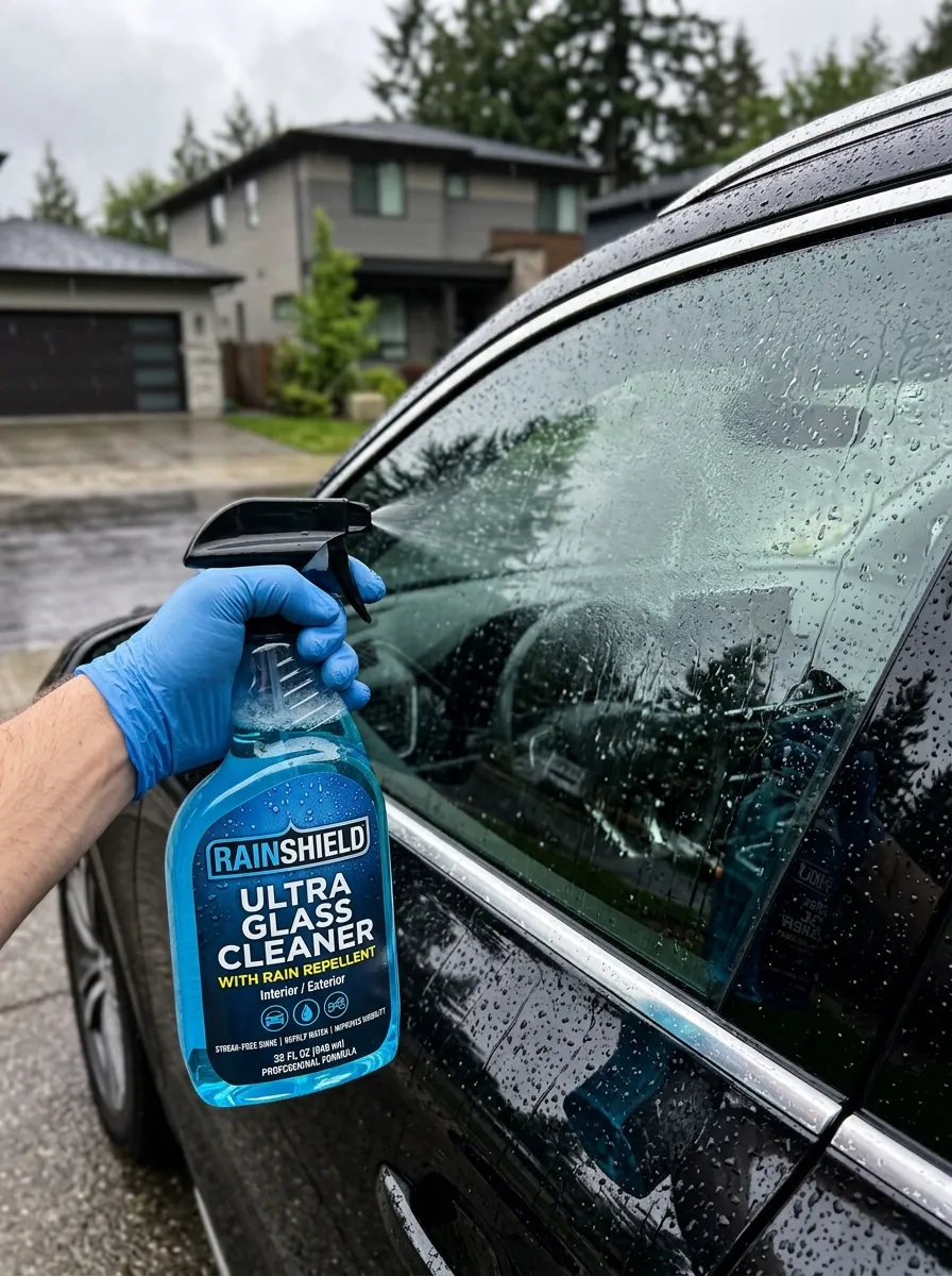 Glass Cleaner With Rain Repellent Interior Car