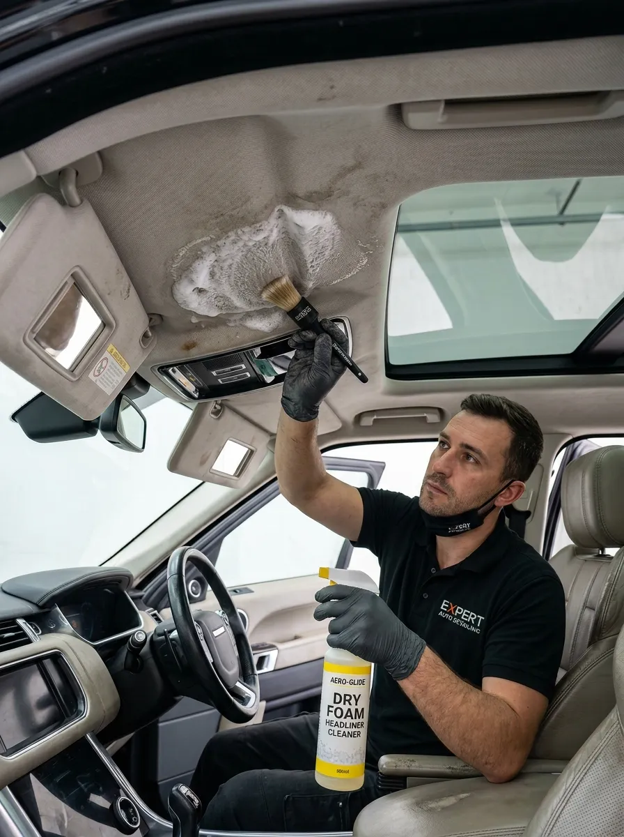 Headliner Cleaning Dry Foamcar Interior Detailing