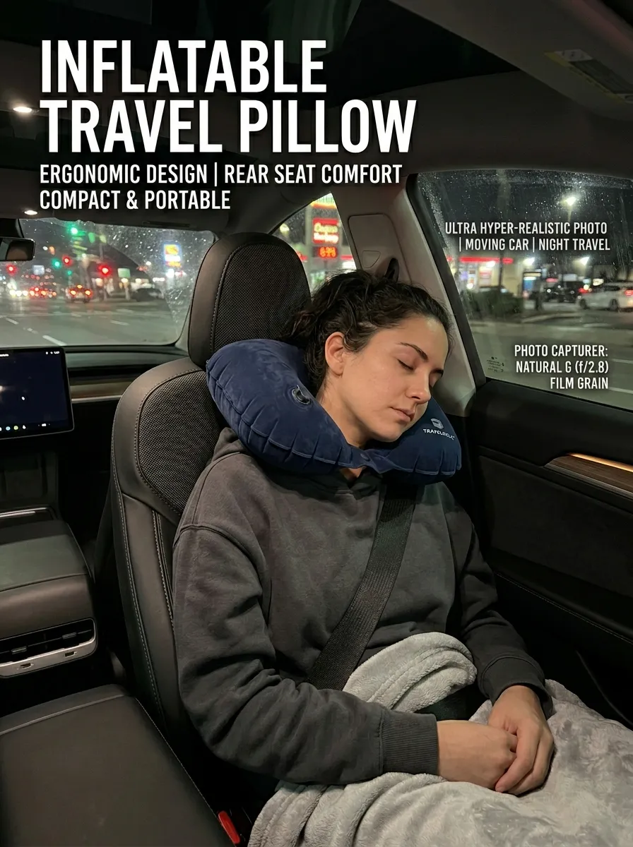 Inflatable Travel Pillow Interior Car