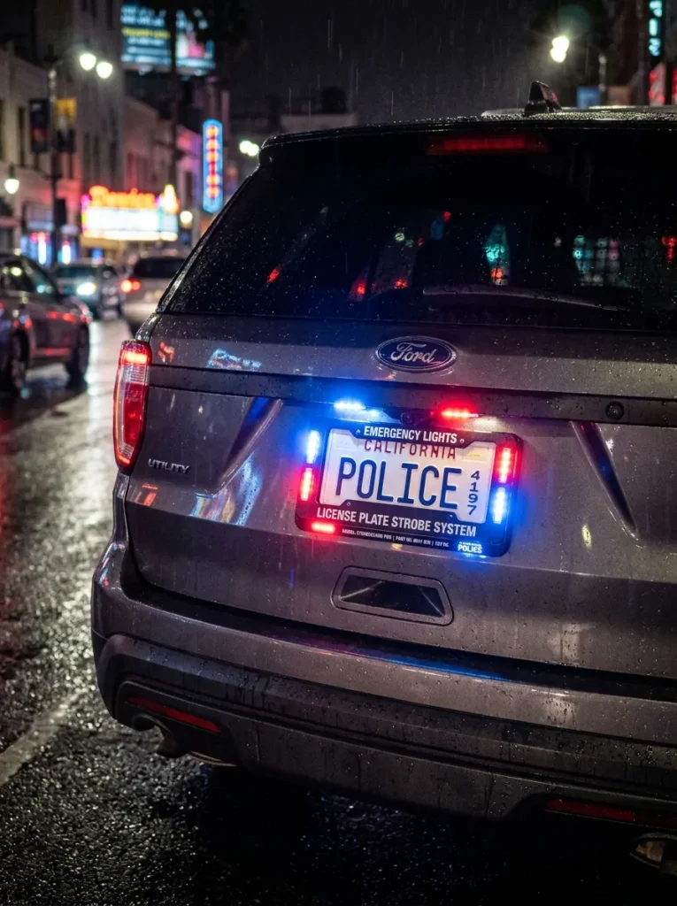 License Plate Frame Strobe Light
