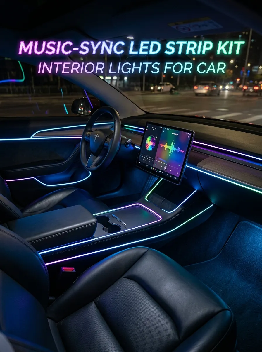 Music   Sync Led Strip Kit Interior Lights For Car