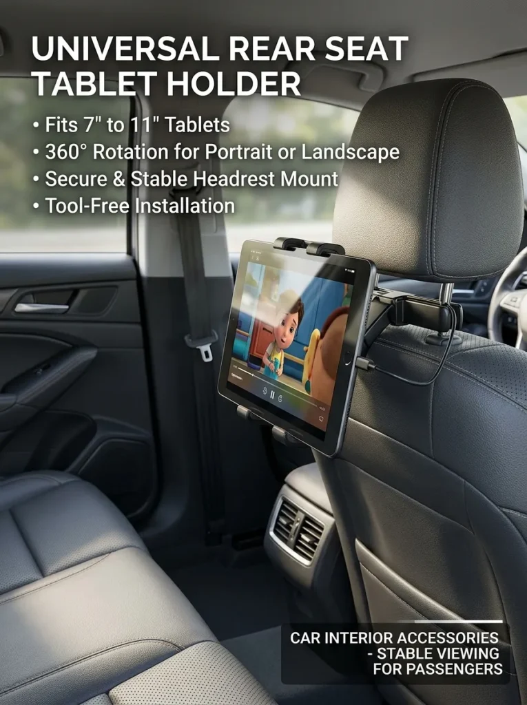 Rear Seat Tablet Holder Headrest Mount