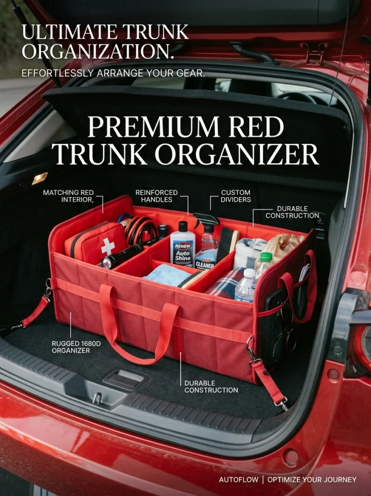 Red Trunk Organizer Matching Interior