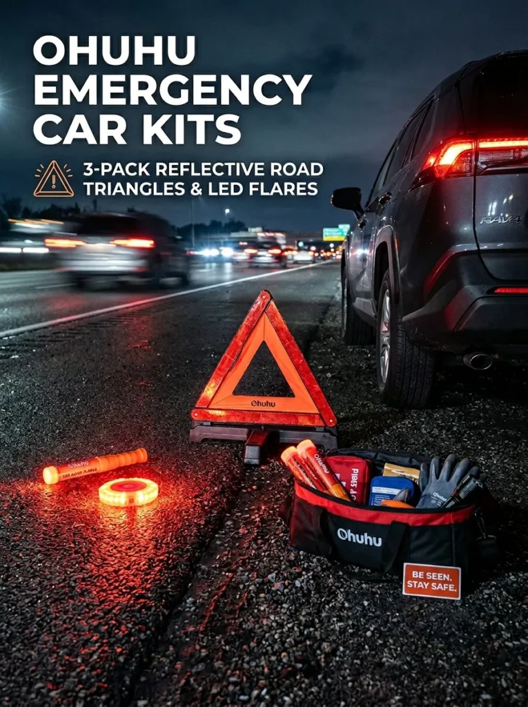 Reflective Road Triangles Or Led Flares Ohuhu 3 Pack
