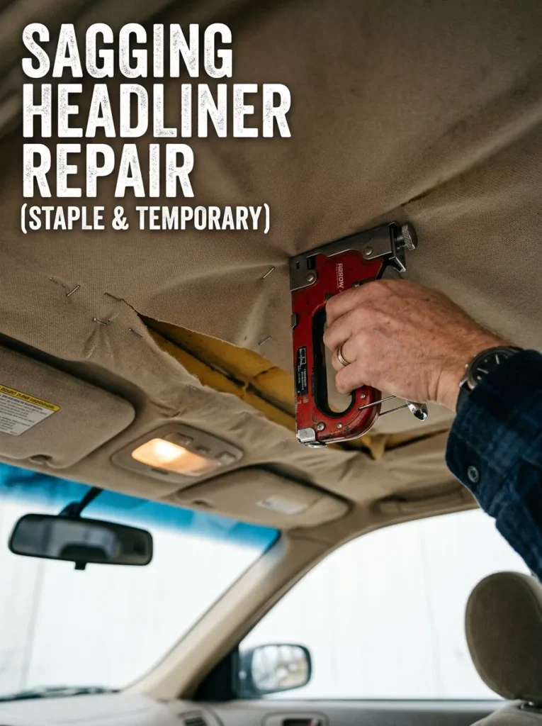 Sagging Headliner Repair Staple Temporary