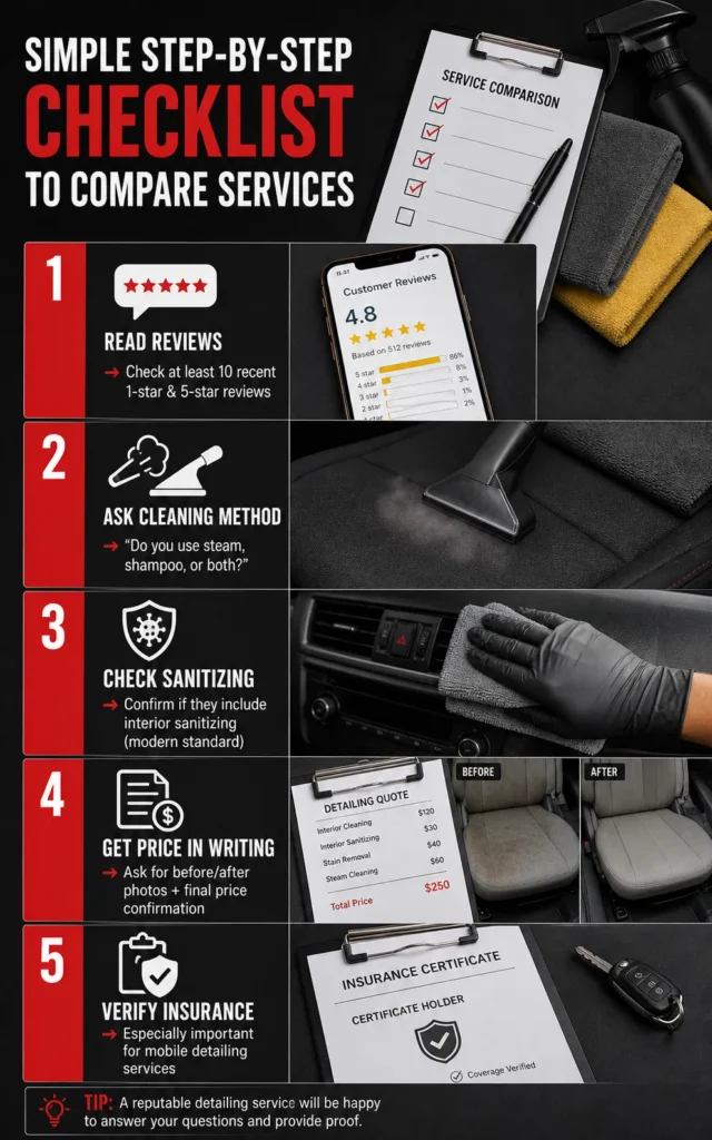 Simple Step By Step Checklist To Compare Services Interior Car Cleaning Near Me