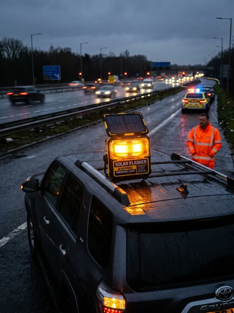 Solar Powered Flashing Warning Light