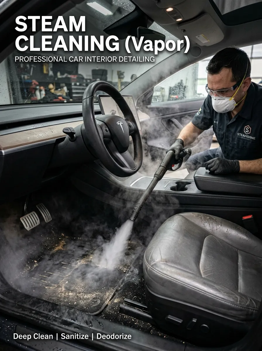 Steam Cleaning Car Interior Detailing
