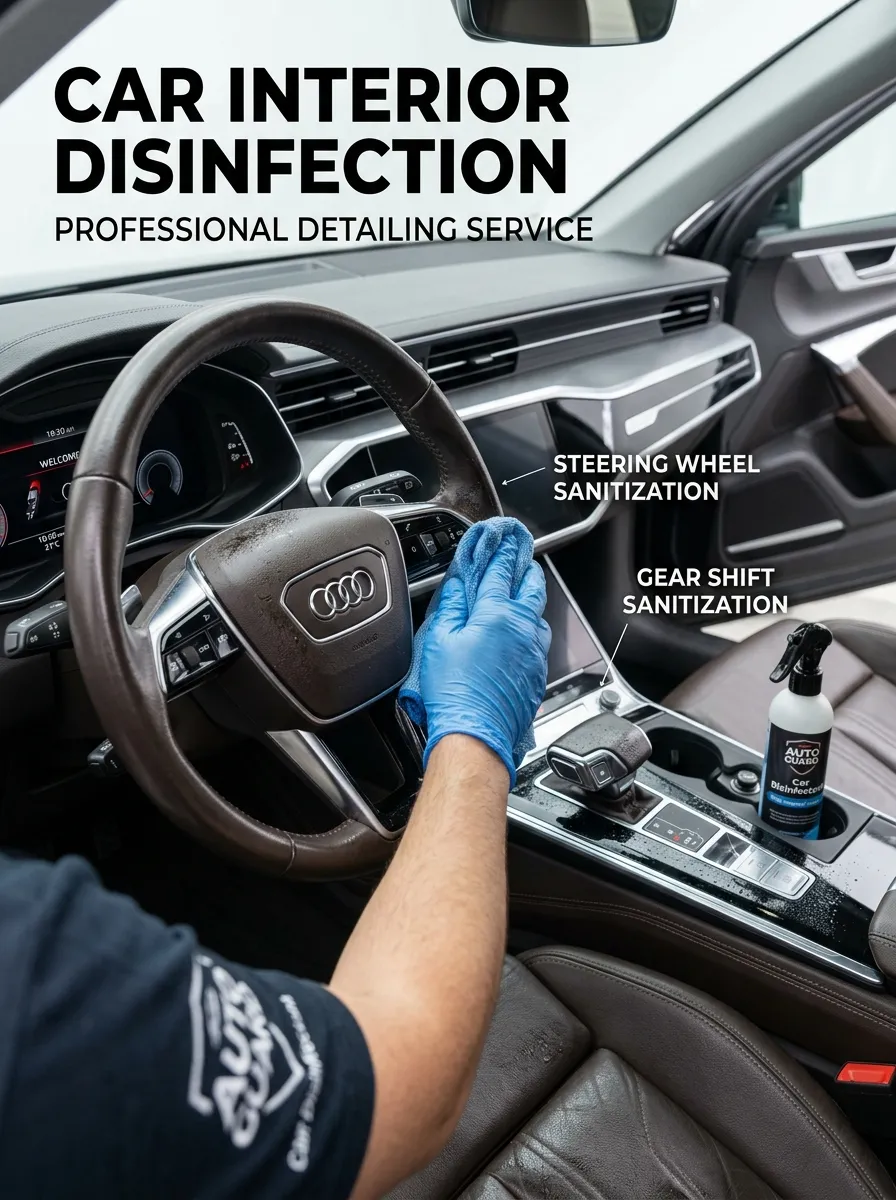 Steering Wheel Gear Shift Disinfection Car Interior Detailing Gear