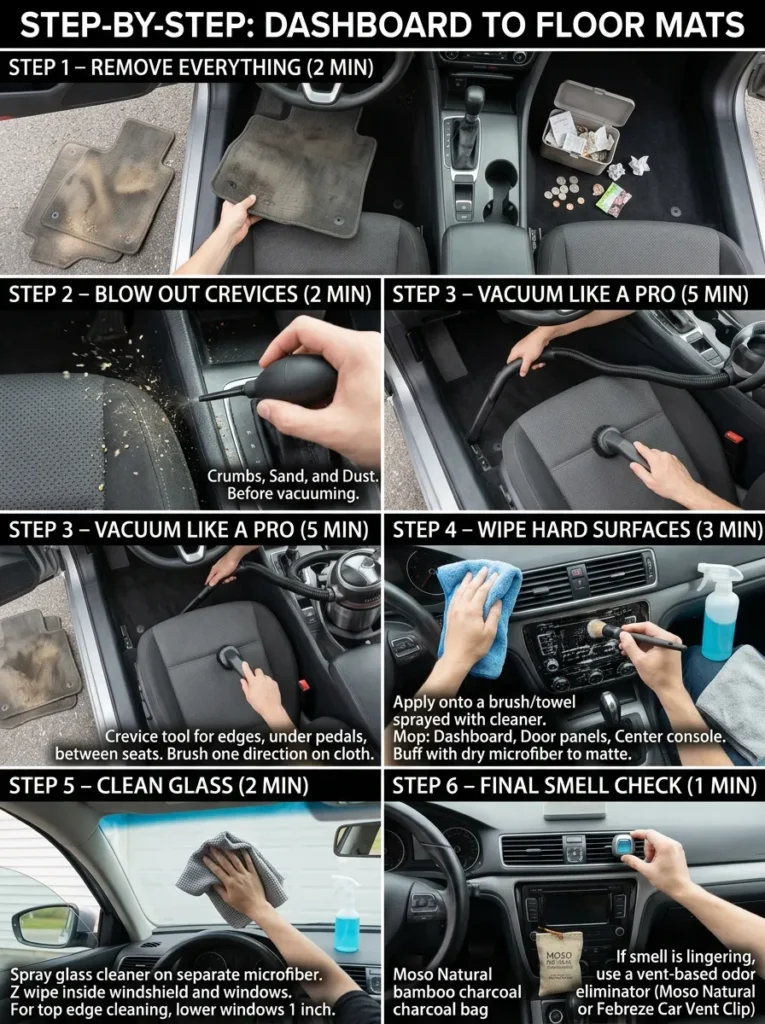 Step By Step Dashboard To Floor Mats car interior
