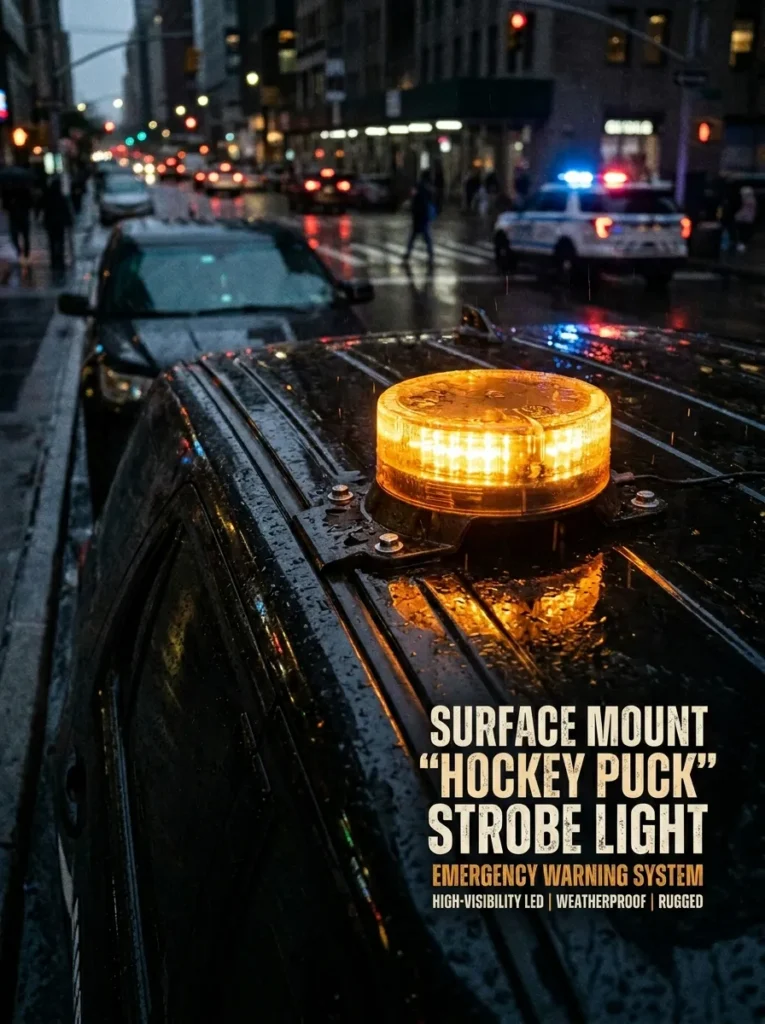 Surface Mount Hockey Puck Strobe Light