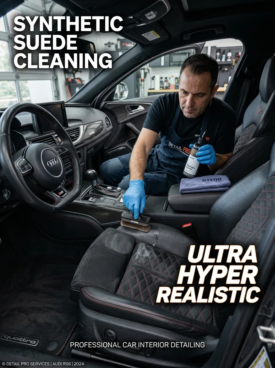 Synthetic Suede Cleaning Car Interior Detailing