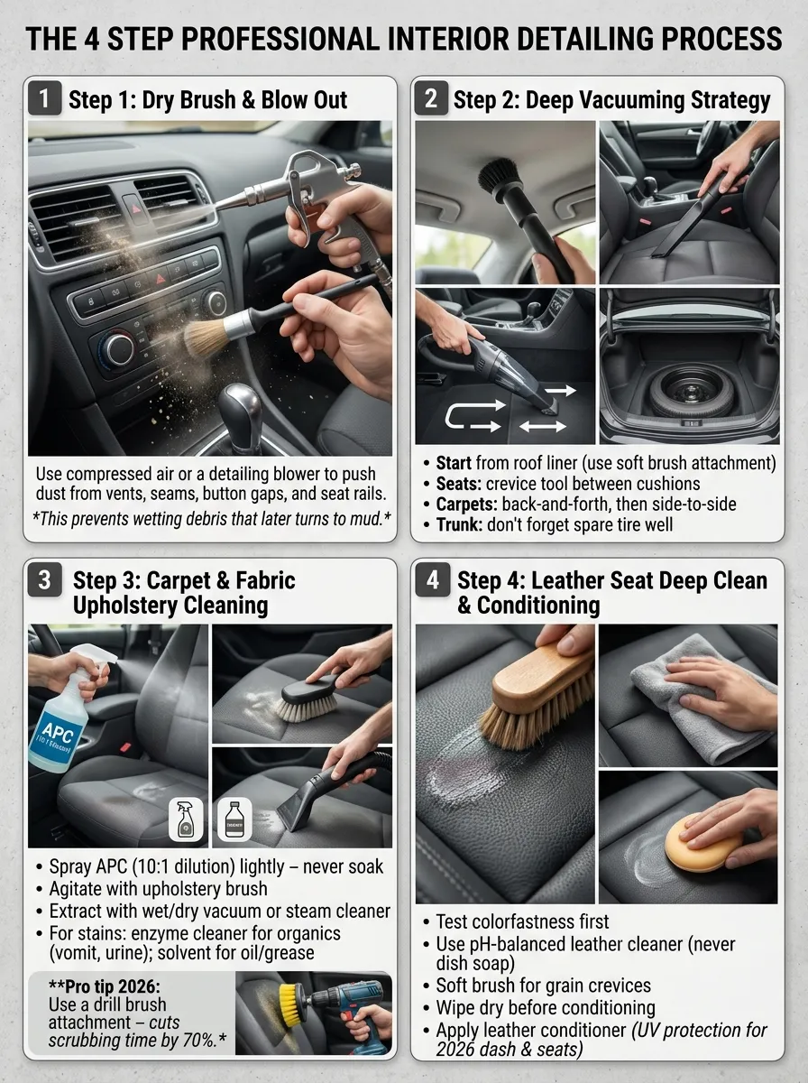 The 4 Step Professional Interior Detailing Process Car Interior Detailing