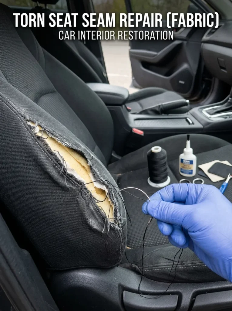 Torn Seat Seam Repair Fabric