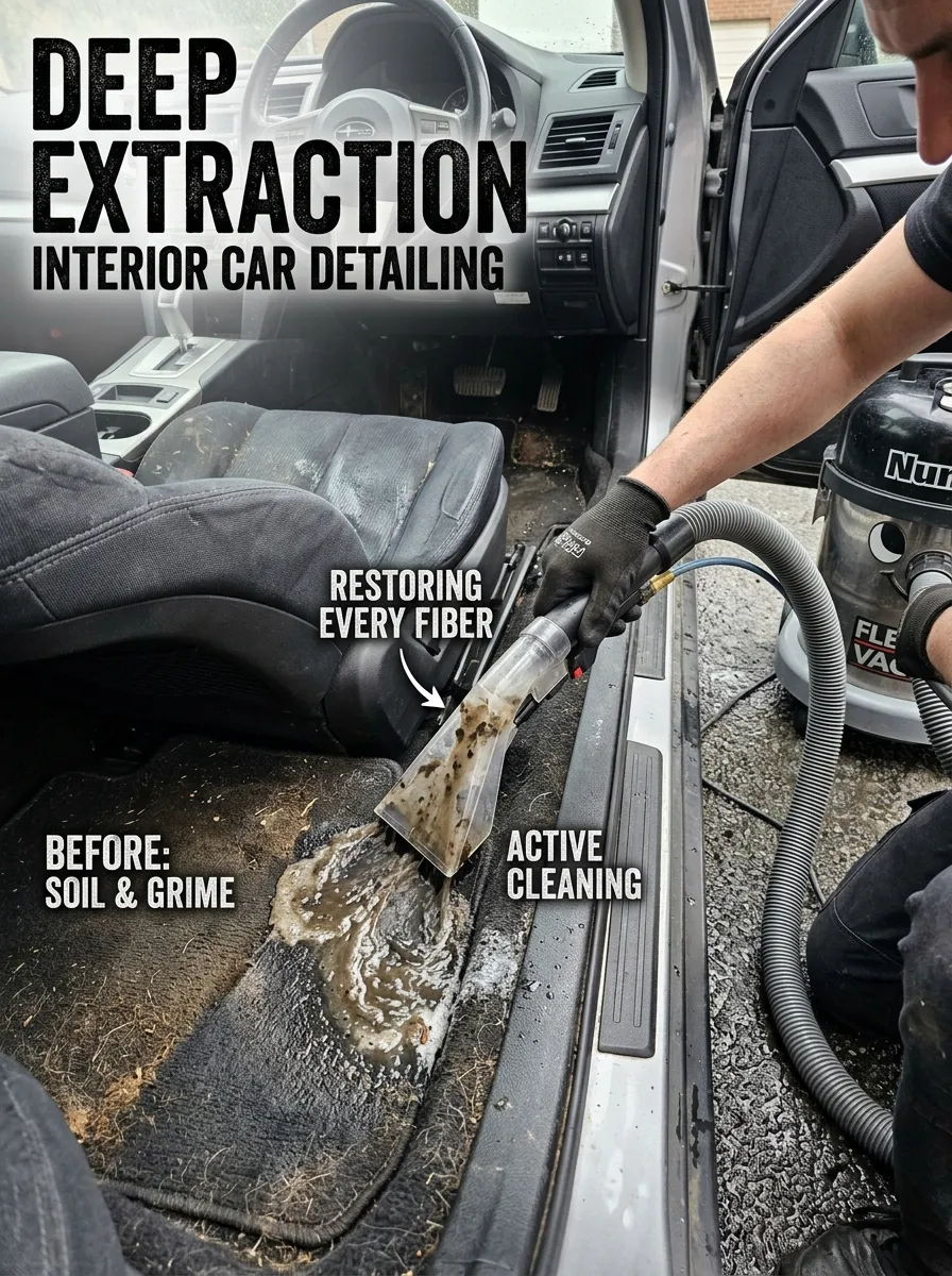 Vacuuming Car Interior Detailing