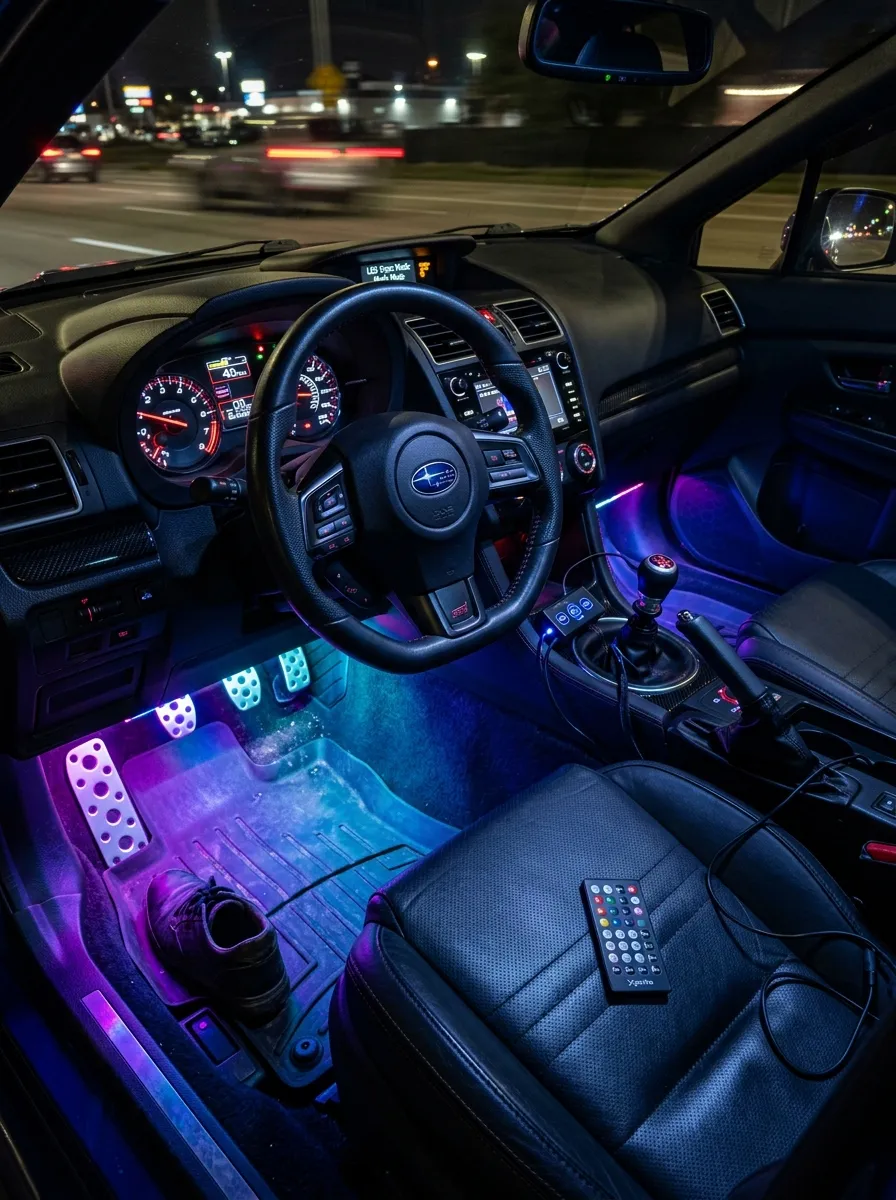 Xprite 4pc Multi Color Led Kit Car Interior Lights Led